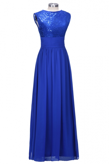 Sea Blue Bridesmaid Dresses Lace Chiffon Elegant Long Maid of the Honor Dresses