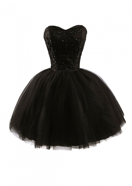 Lace Sweetheat Homecoming Little Black Dresses Sequins Mini Cocktail Dresses