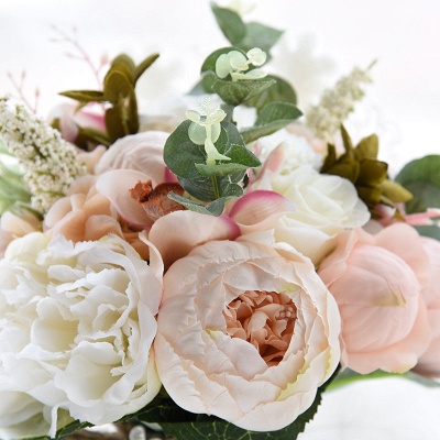 Real Touch Colorful  Artifial Roses Wedding Bouquet_15