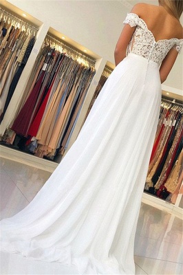 Chic Off-the-Shoulder Applique Prom Dresses Open Back Sleeveless Sexy Evening Dresses with Belt_3