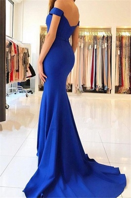 Chic Off-the-Shoulder Ruffles Prom Dresses Mermaid Sleeveless Sexy Evening Dresses_2
