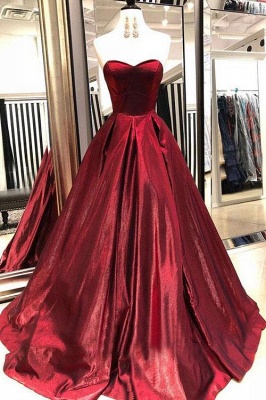 Thick Stain Sweetheart Prom Dresses Ruffle Cheap Sleeveless Sexy Evening Dresses_2