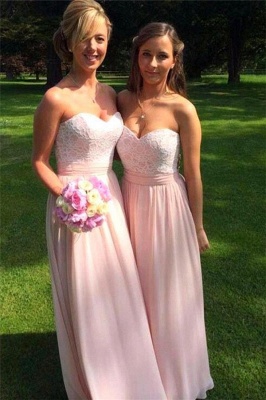 New Arrival Sweetheart Appliques Lace Ruched Chiffon Bridesmaid Dress_2