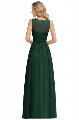 Simple A-line V-neck Appliques Lace Floor-length Ruffles Prom Dress_18