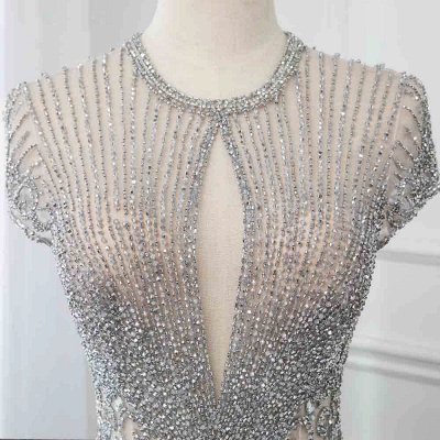Luxury Beaded Jewel Cap Sleeves Fit and Flare Prom Dresses_35