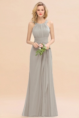 Simple A-line Halter Floor-length Backless Ruffles Chiffon Prom Dress_4