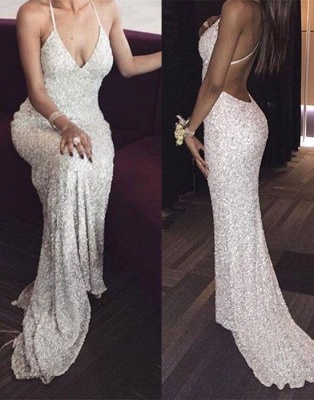 Sexy Sequined Mermaid Spaghetti Straps Backless Prom Dresses 2018_3