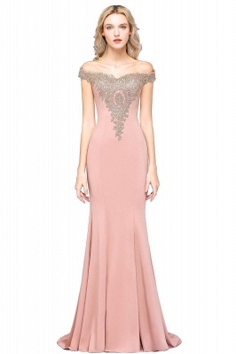 Classy Sweetheart Off-the-shoulder Backless Appliques Floor-length Mermaid Prom Dress_12