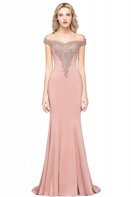Classy Sweetheart Off-the-shoulder Backless Appliques Floor-length Mermaid Prom Dress_3