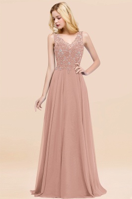 Straps V-neck A-line Simple Formal Gown for Prom And Bridesmaid_6