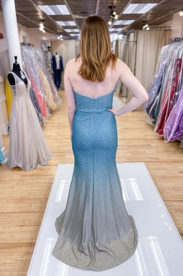 Shiny Sweetheart Ruched Sequins Backless Floor-length Mermaid Prom Dress_2