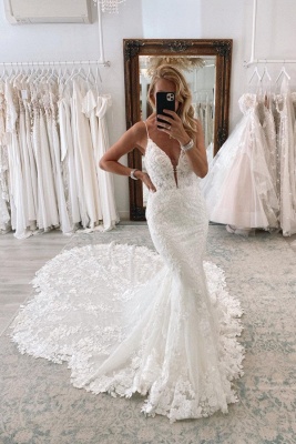Newest V-neck Sleeveless Mermaid 2023 Wedding Dress