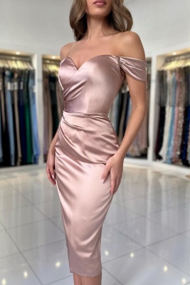 Sexy Off-the-shoulder Mermaid Sweetheart Knee-length Evening Dress_1