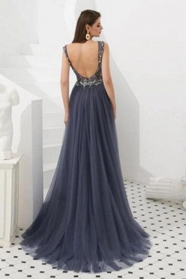 Classy Wide Straps Crystal Embellishment Mermaid Prom Dress With Detachable Tulle Train_4