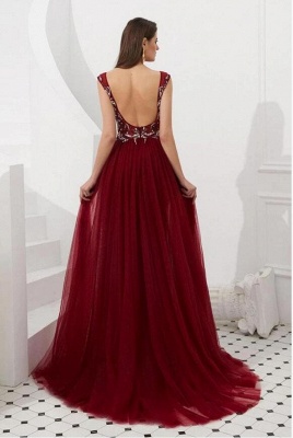 Classy Wide Straps Crystal Embellishment Mermaid Prom Dress With Detachable Tulle Train_2