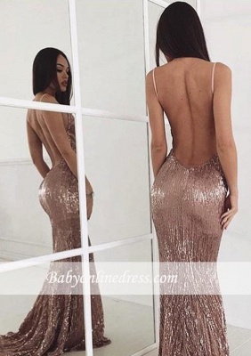 Sweep-train Sequin New-arrival Sexy Beading Backless Prom Dress_3