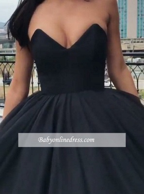 Black Sweetheart Ball-Gown Sleeveless Sexy Prom Dresses_3