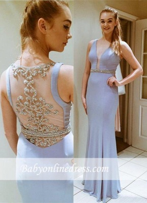 Glamorous Long Sleeveless Prom Dress Floor-Length Evening Gowns with Beadings_3