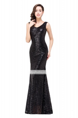 Newest Sleeveless Mermaid Jewel Long Sequin Prom Dress_8