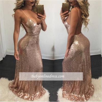Backless Spaghetti-Strap Sexy Mermaid Sequins Prom Dress_1