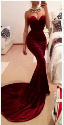 New Sweetheart Sleeveless Mermaid Prom Dresses Sexy Evening Gowns_1