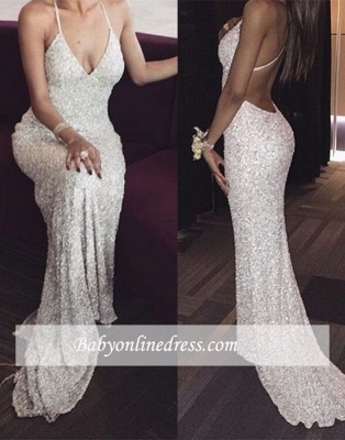Sexy Sequined Mermaid Spaghetti Straps Backless Prom Dresses 2018_1