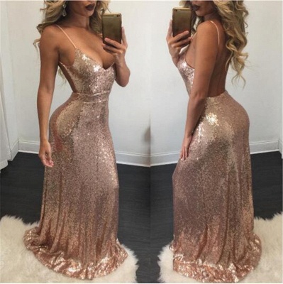 Backless Spaghetti-Strap Sexy Mermaid Sequins Prom Dress_3