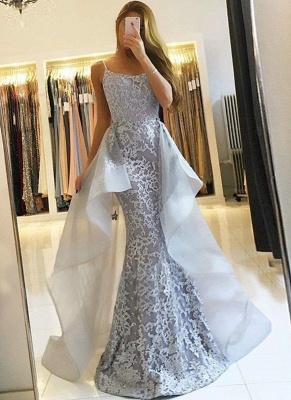 Glamorous Lace Long Prom Dresses | Strapless Over-Skirt Mermaid Evening Dresses_1