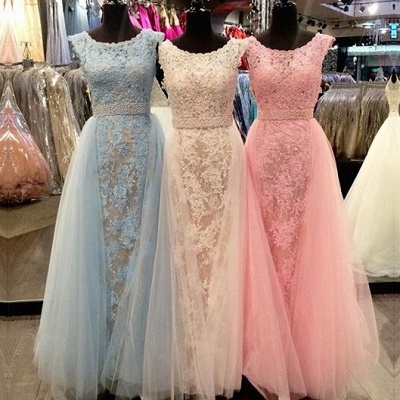 New Arrival Elegant Crystal Scoop Sleeveless Tulle Appliques Bridesmaid Dress_3