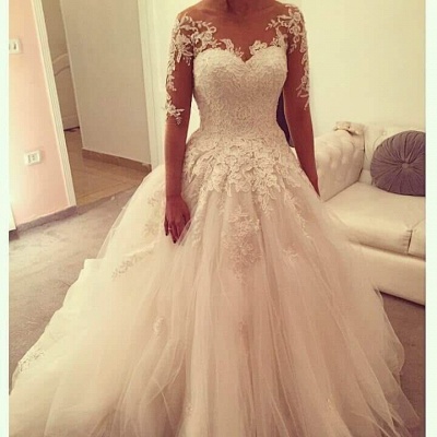 A-line Wedding Dresses with 3-meter Train_1
