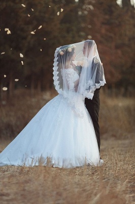 Lace A-line Wedding Dresses Off the Shoulder Half Long Sleeves Vintage Bridal Gowns_5