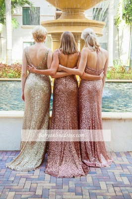 Simple Mermaid Sequined Party Dresses Different Styles Ruffles Bridesmaid Dress_1